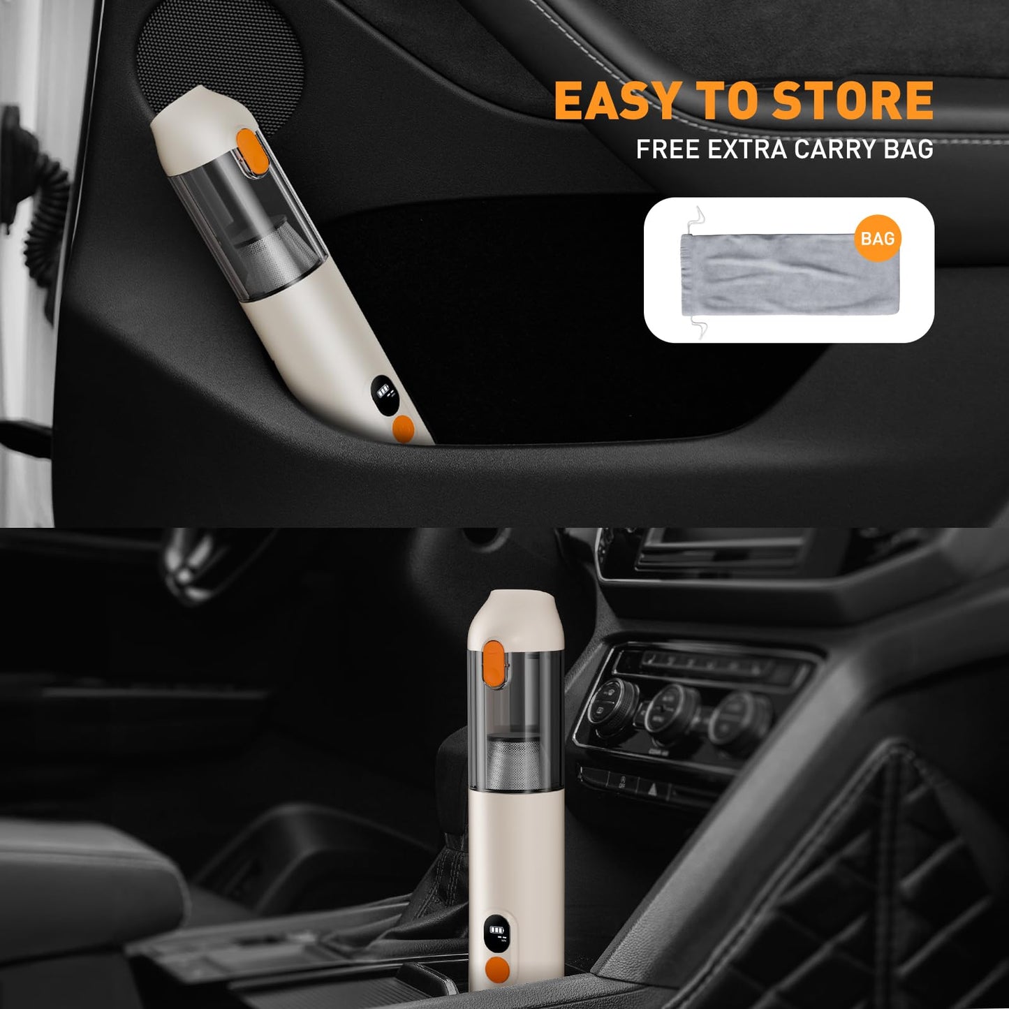 OXILAM Car Vacuum Handheld Vacuum Portable Cordless-14000PA High Power, Blow & Suction 2 in 1, Up to 30 Mins Runtime, Small Vacuum Cleaner for Home, Pet, Car, Office, Ideal Gifts for Men & Women