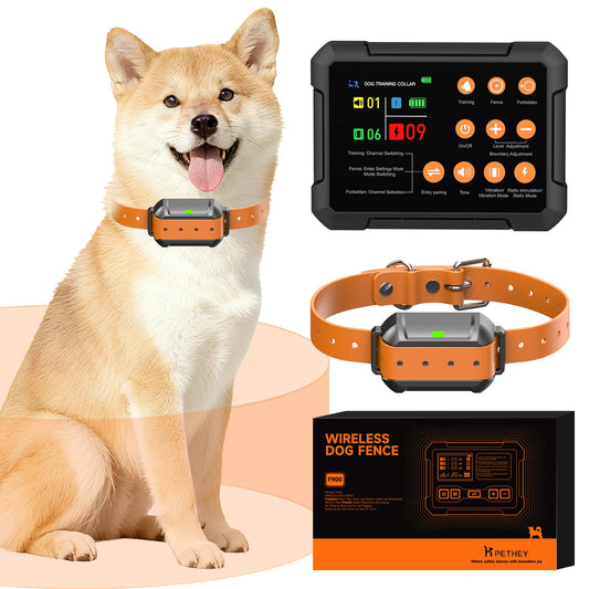 2025 New Model 3-in-1 Wireless Dog Fence System - Radar Dog Fence, Training Collar, No-Go Zones for Large/Medium Dogs | 1-Acre Coverage | Indoor/Outdoor Use | Real-Time Tracking (for 2 Dogs)