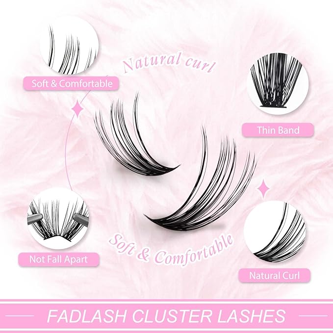 Individual Lashes 17mm Cluster Lashes Large Tray DIY Lash Extension D Curl Lash Clusters Soft Individual Lash Extensions Eyelash Clusters Wispy Cluster Eyelash Extensions (40D-0.07D, 17mm)