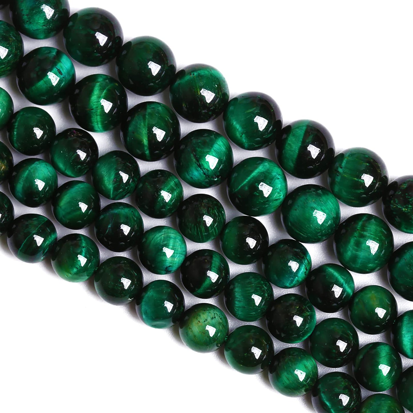 6mm 60PCS Natural Green Tiger Eye Stone Beads Spacer Round Loose Beads for Jewelry Making DIY Bracelet Accessories Strand 15 inches