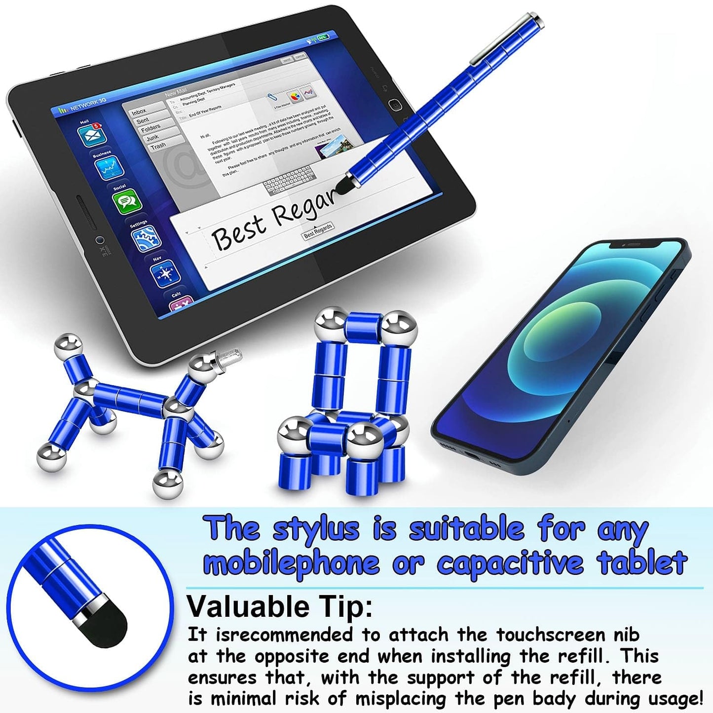 Magnetic Fidget Pen Gifts for Teens - Birthday Gifts for Men,Father, Adults, Office Desk Accessories ADHD Anxiety Relief Desk Toys for Office Workers Cool Gadget Stuff for 14 15 16 17 18 Year Old Boy