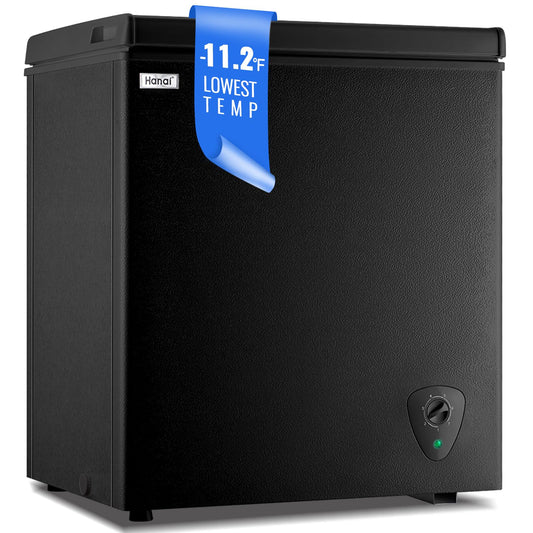 WANAI Chest Freezer Large Compact Deep Freezers Fast Freezing Freezers for Home Office Dorm, Apartment Size Freezr with Removable Basket, Wheels & Adjustable Feet, 7 Temp from -12℉ to 50℉, White