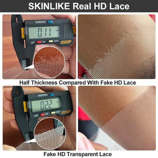 SKINLIKE Real HD Lace Frontal Human Hair Pre Plucked Natural Hairline Invisible Closure Ultra Thin Swiss HD Lace Bleach Knots Closure Human Hair with Baby Hair (5x5 Hd Straight, 14 inch)