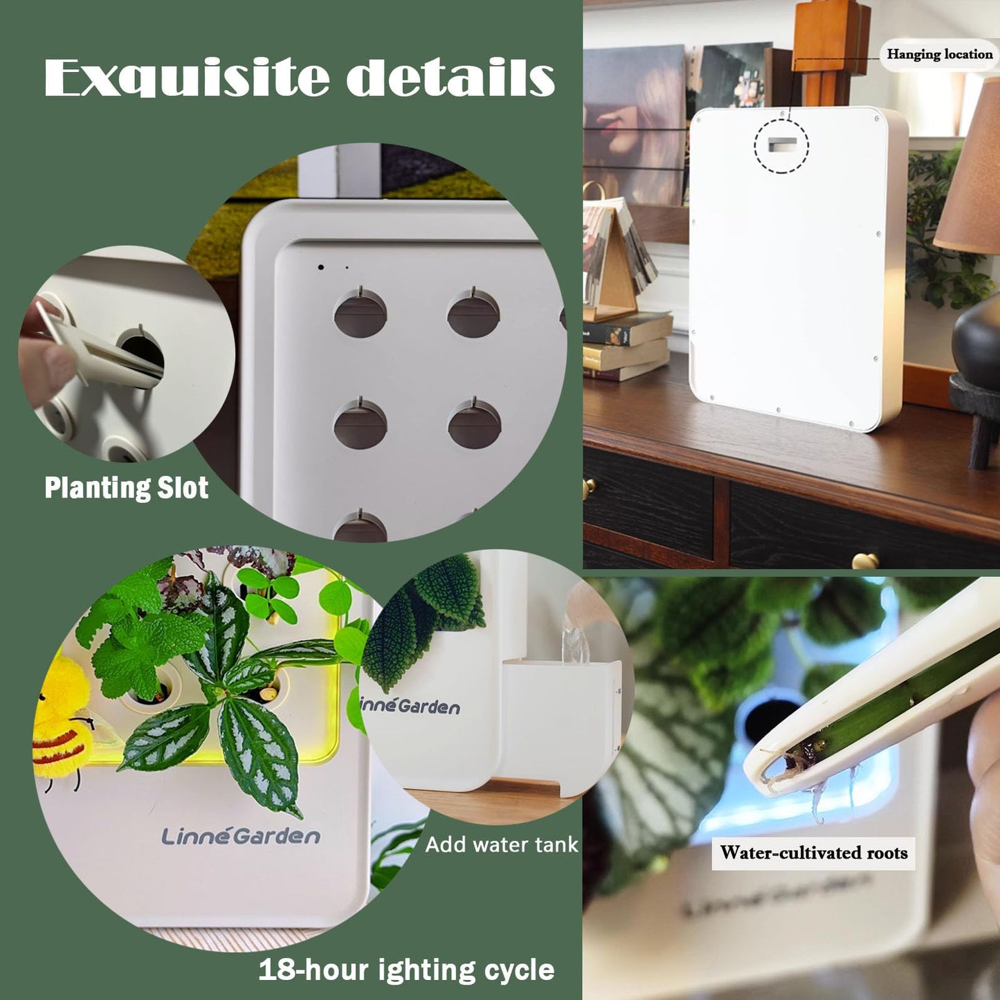Indoor Hydroponic Growing System, Desktop Herb & Vegetable Grow Light with LED Grow Lamp - Hydroponic Cultivation Harvest Lettuce (White)