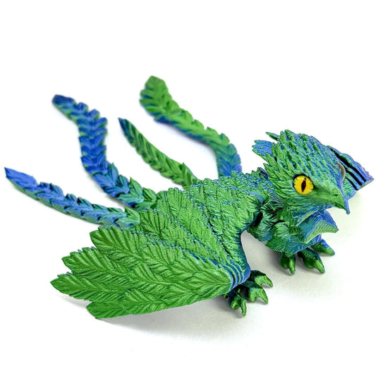9.2 Inch 3D Printed Peacock Toy,Articulated Flexible 3D Printed Animal Decor,3D Printed Phoenix Bird,Interesting Toys for Autism/ADHD,Fidget Toys, Executive Desk Animals Toy (Blue Green)