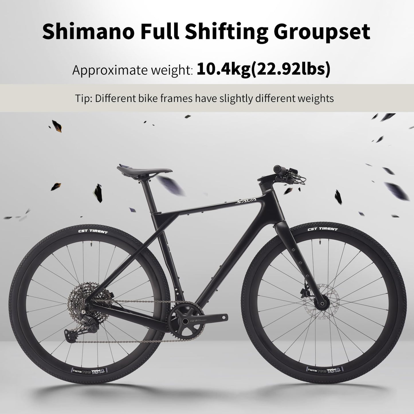 SAVADECK Carbon Gravel Bike - T800 Carbon Frame & Fork | Shimano U6000 11-Speed Groupset | Hydraulic Disc Brakes | 700CX40mm All-Terrain Tires | Men & Women Road/Off-Road Bicycle (Gold, 55cm)