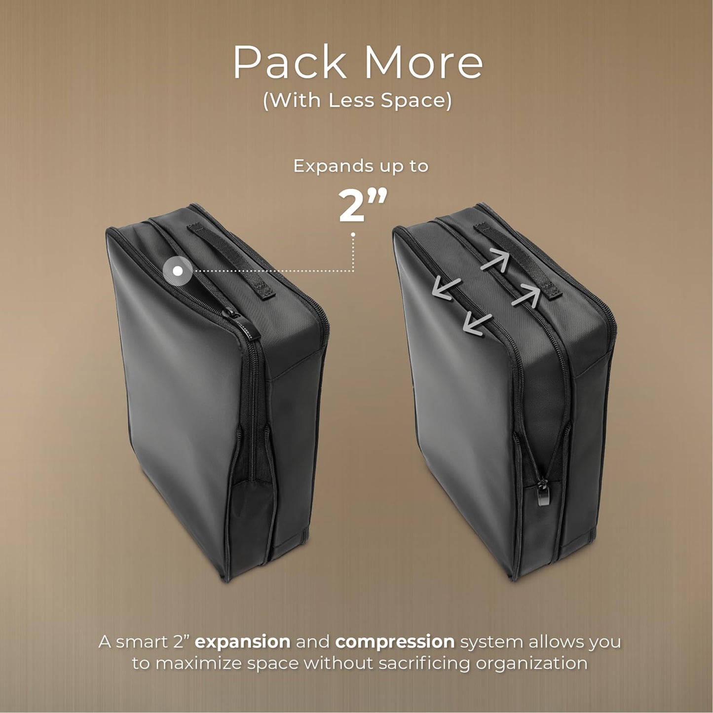 Briggs & Riley Compression Packing Cube Sets for Carry On & Checked Luggage - Bag Organizers for Suitcases, Travel Essentials for Women & Men, Pack Accessories for Vacation - 6-Piece, Black