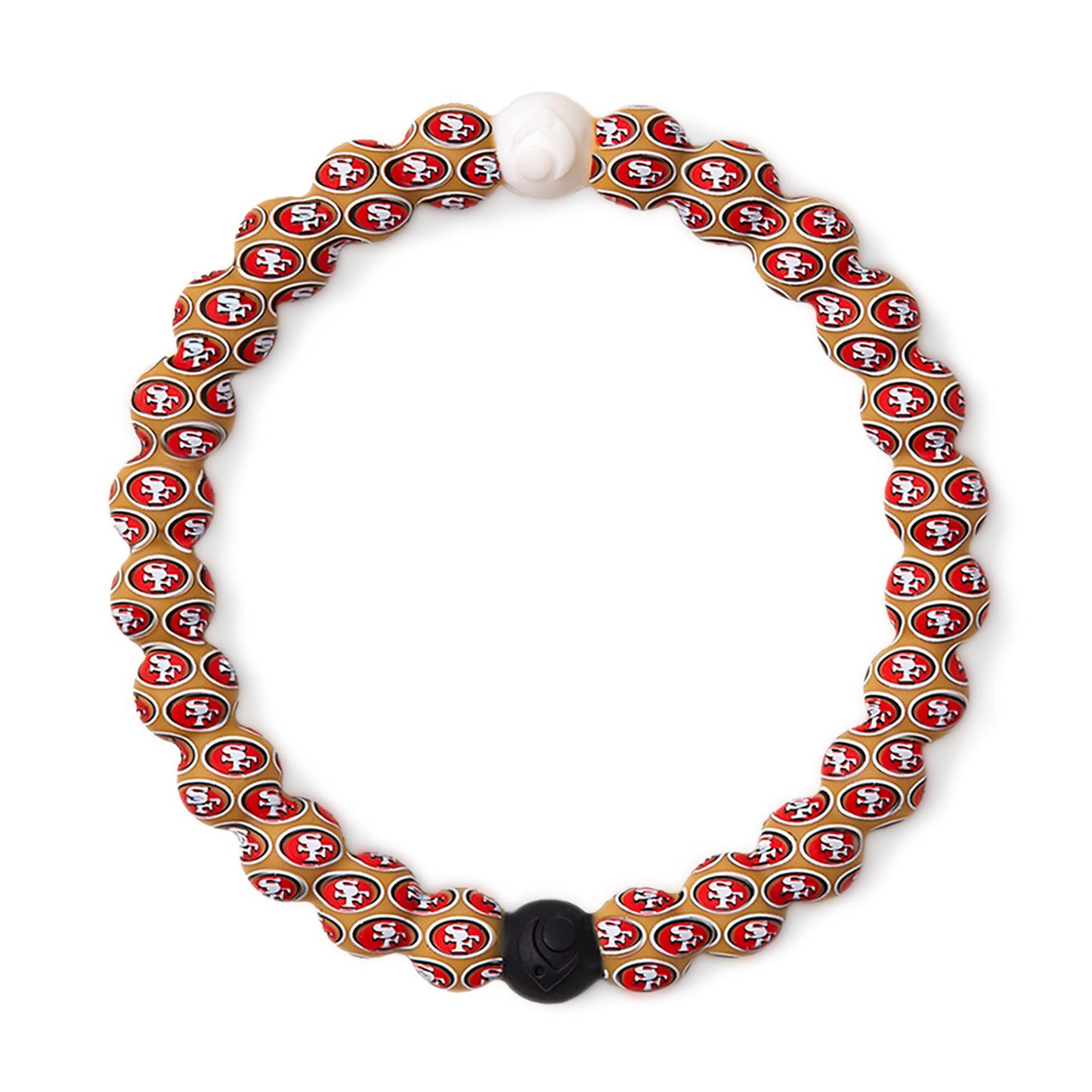 Lokai Silicone Beaded Bracelet for Men & Women, NFL Football Collection - San Francisco 49ers, Logo, Medium - Silicone Jewelry Fashion Bracelet Slides-On for Comfortable Fit