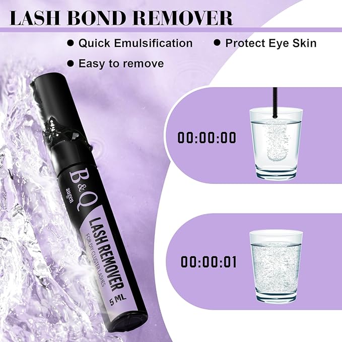 B&Q Lash Clusters Kit 280PCS Eyelash Clusters Kit,40D D 9-16MIX Individual Lash Comfortable Eyelash Extension Set, Classic Look with Bond and Seal Waterproof, Remover DIY at Home(Set,40D)