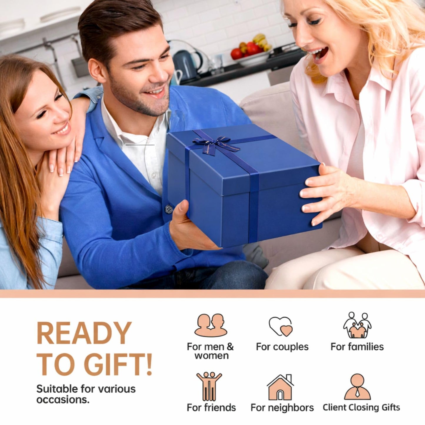 Housewarming Gifts New Home Basket，21-Piece Including Cutting Board, Handwashing Set, and Aromatherapy – Ideal for Housewarming Gift for Couples, New Home Families, and Closing Gifts for Home Buyers
