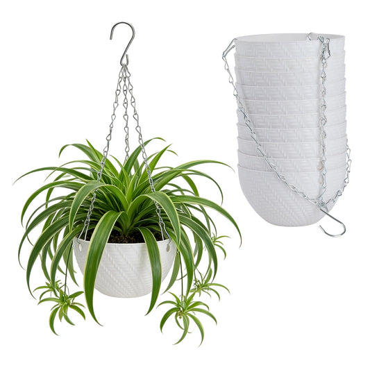 AKAZA 10 Pieces 6 Inch Hanging Planters,Mini Succulent Planter Pots with Hanging Chain and Indoor Plants Perfect for Balcony, Patio,Garden.