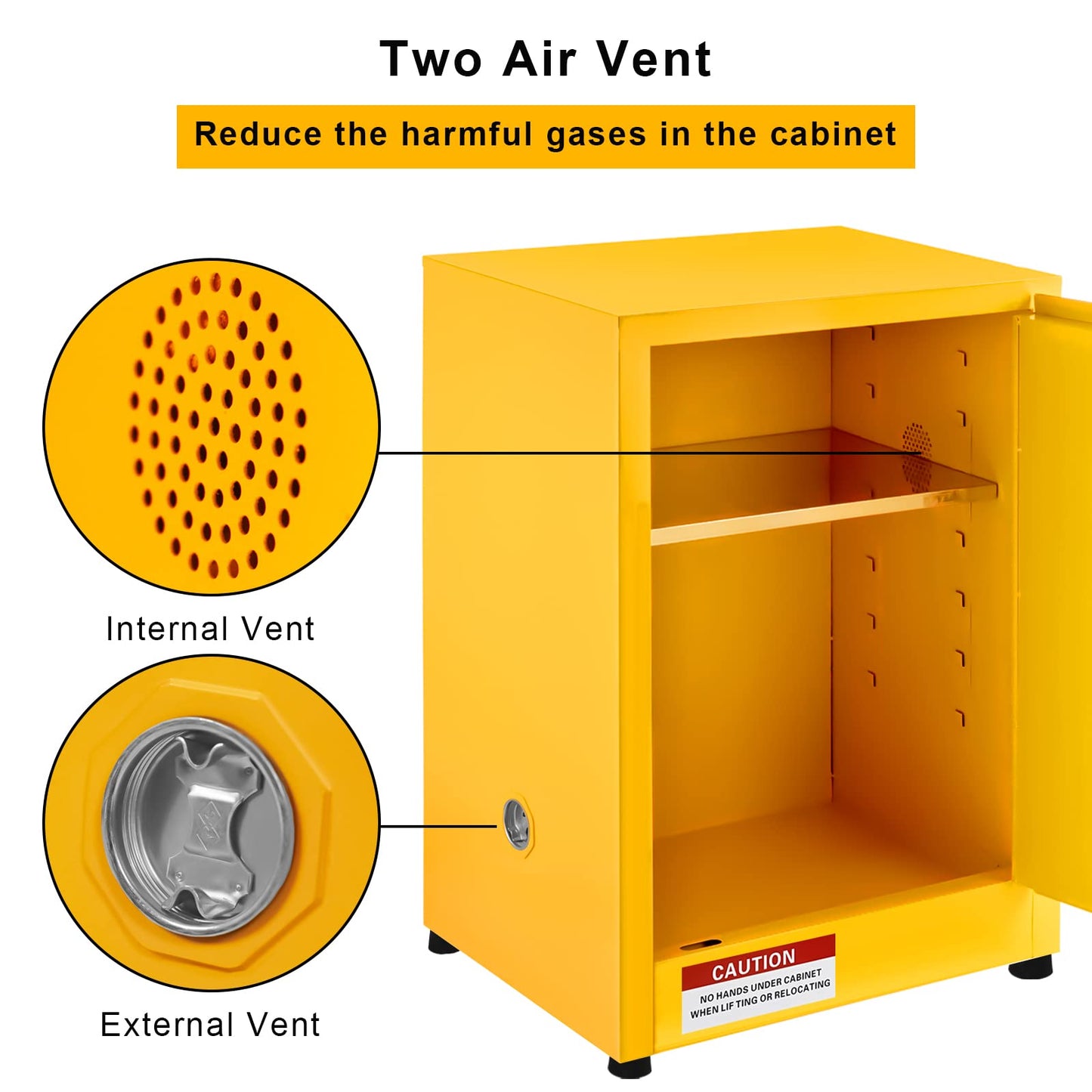 MERXENG 17" x 17" x 18" Galvanized Steel Safety Cabinet, Flammable Liquids Storage Cabinet Fireproof Leakproof Cabinet for Industry and Home