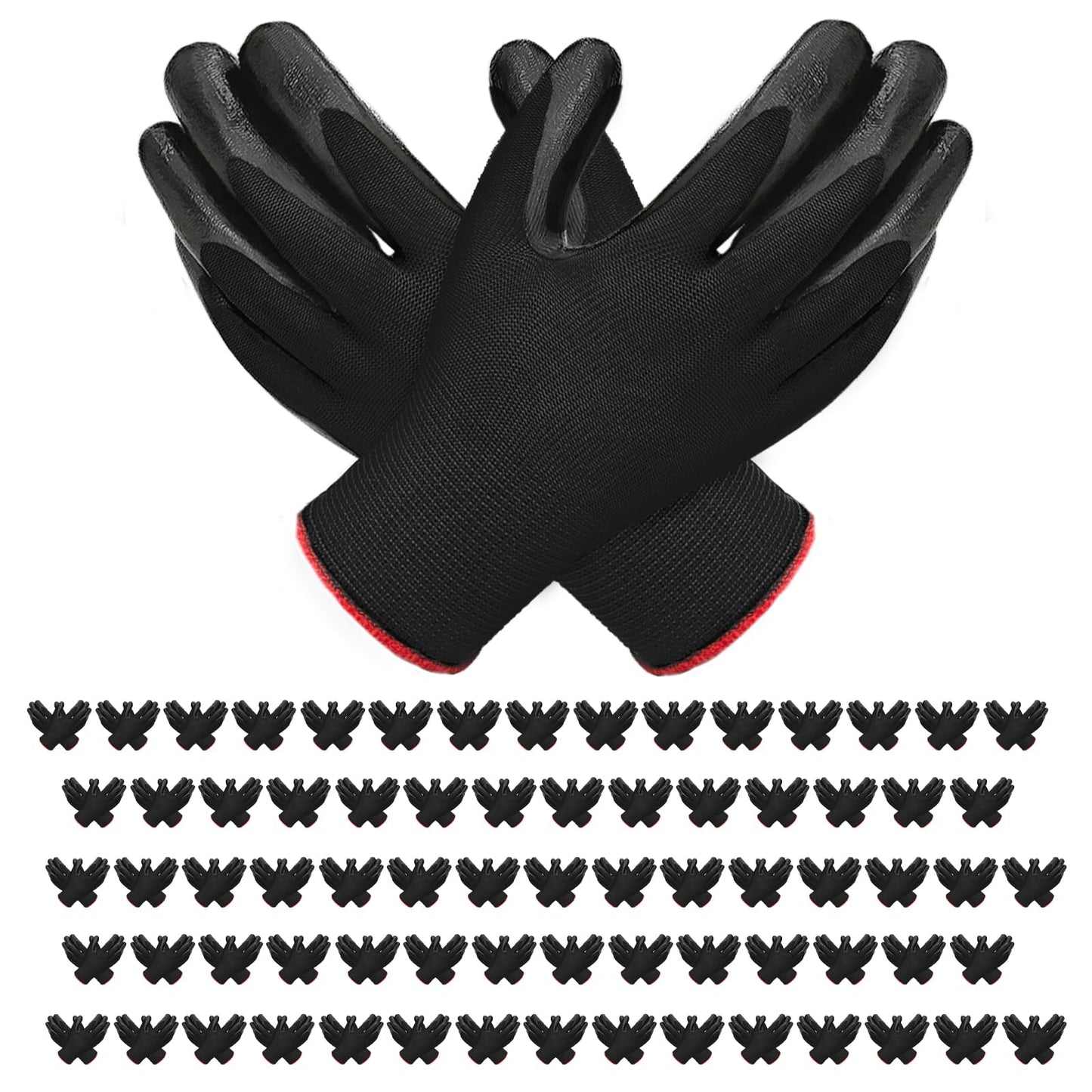 bulkisbargain 72 Pairs Gardening Gloves for Men Women Rubber Coated Breathable Garden Gloves Black