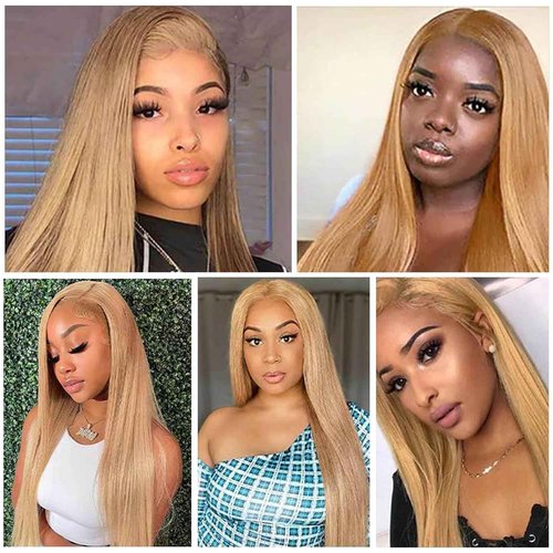 Habiliana Bundles Human Hair 22 24 26 Inch Straight Brown 27 Human Hair Bundles 11A Unprocessed Brazilian Virgin Quick Weave Hair Extensions for Black Women