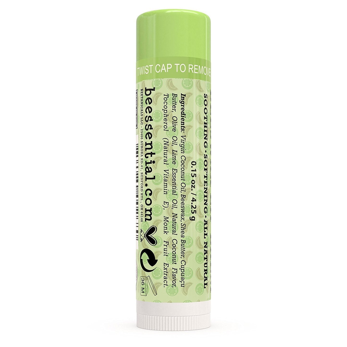 Beessential Natural Bulk Lip Balm, Coconut Lime, 18 Pack | For Men, Women, and Children. Great for Gifts, Showers, & More