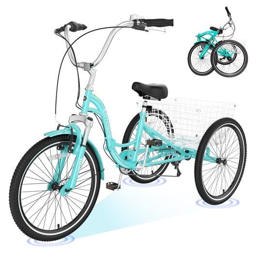ABORON Adults Tricycle, 3 Wheels Bike for Adult, Tricycle for Adults, Double-Wall Wheel Rims, for Women Men Exercise Outdoor Sports