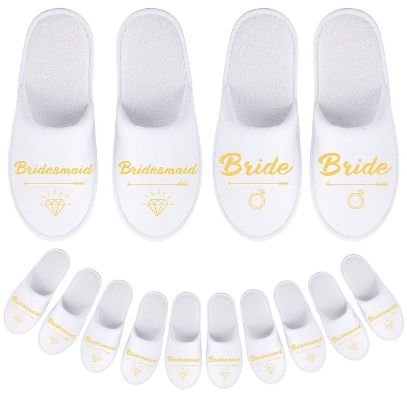 Hercicy Wedding Bridesmaid Slippers Set of 7 Bride Disposable Hotel Bridal Shower Spa Slippers for Weddings and Bachelorette Party Decoration