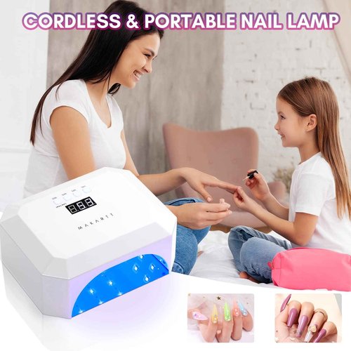 Makartt Clear Blooming Gel 15ml UV LED Soak Off Nail Art Polish for Spreading Effect Bundle With Aurora 36W Rechargeable UV LED Light Cordless Nail Lamp