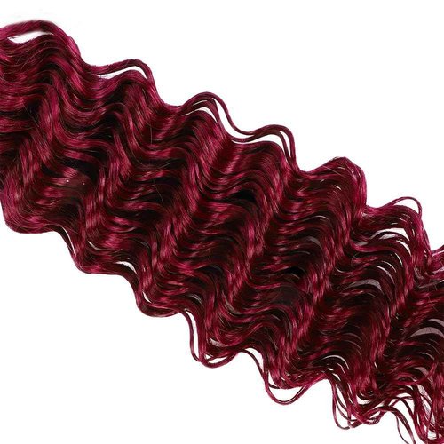 Condescension Bundles Human Hair 26 28 30 inch Burgundy 99J Deep Wave Human Hair Bundles Wine Red Burgundy Unprocessed Quick Weave for Black Women