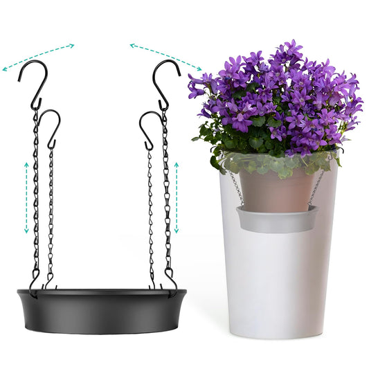Adjustable Planter Inserts for Large Pots, Made of Thickened PP Material. They Can Be Used as a Substitute for Plant Risers for Inside Pots. Used to Reduce Soil Filling (1, medium size for 12"-18")