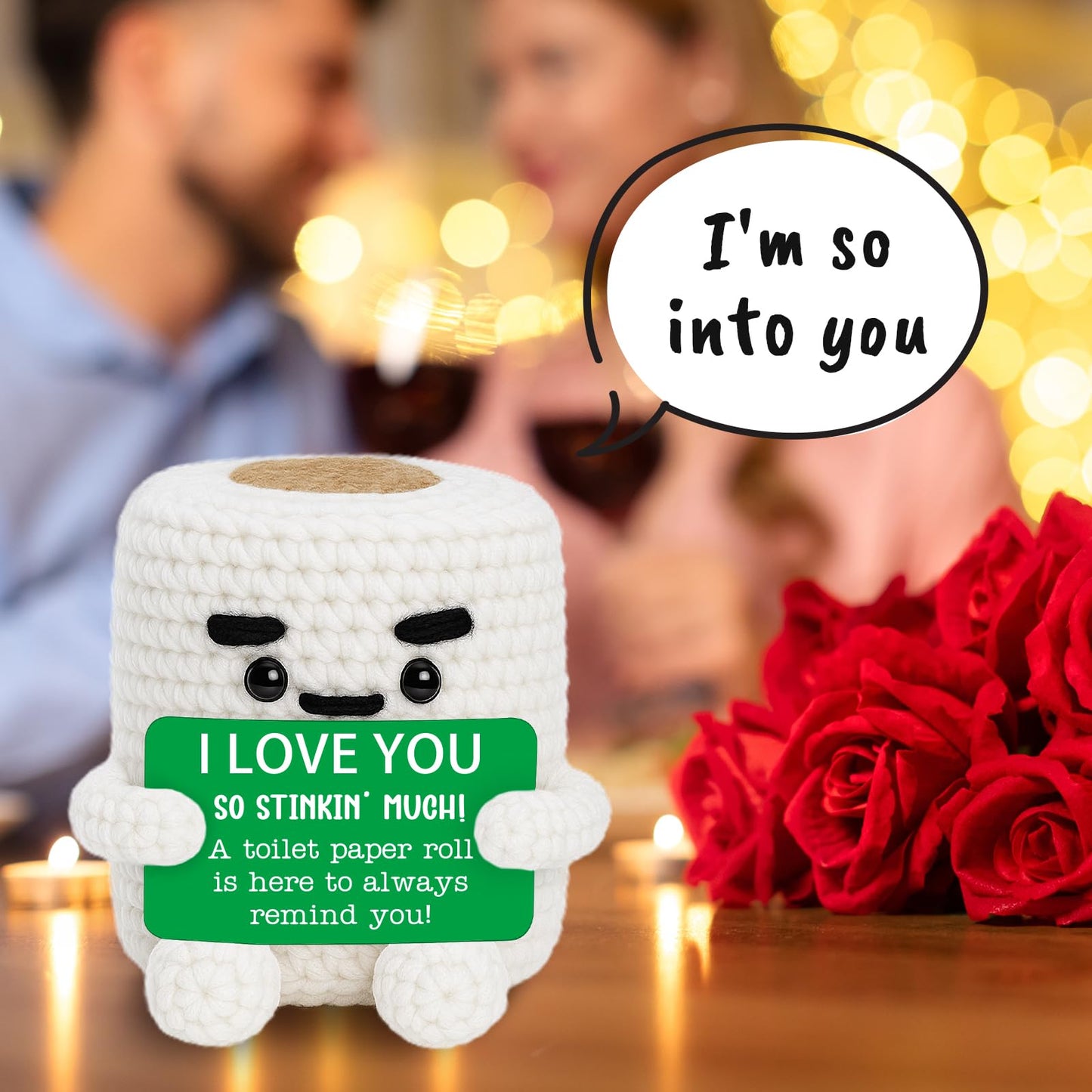 Anniversary Birthday I Love You Gifts for Him Her Girlfriend Boyfriend Men Husband Easter Baskets for Wife Women, Gag Funny Mothers Day Valentines Christmas Handmade Crochet Couples Fiance Gift