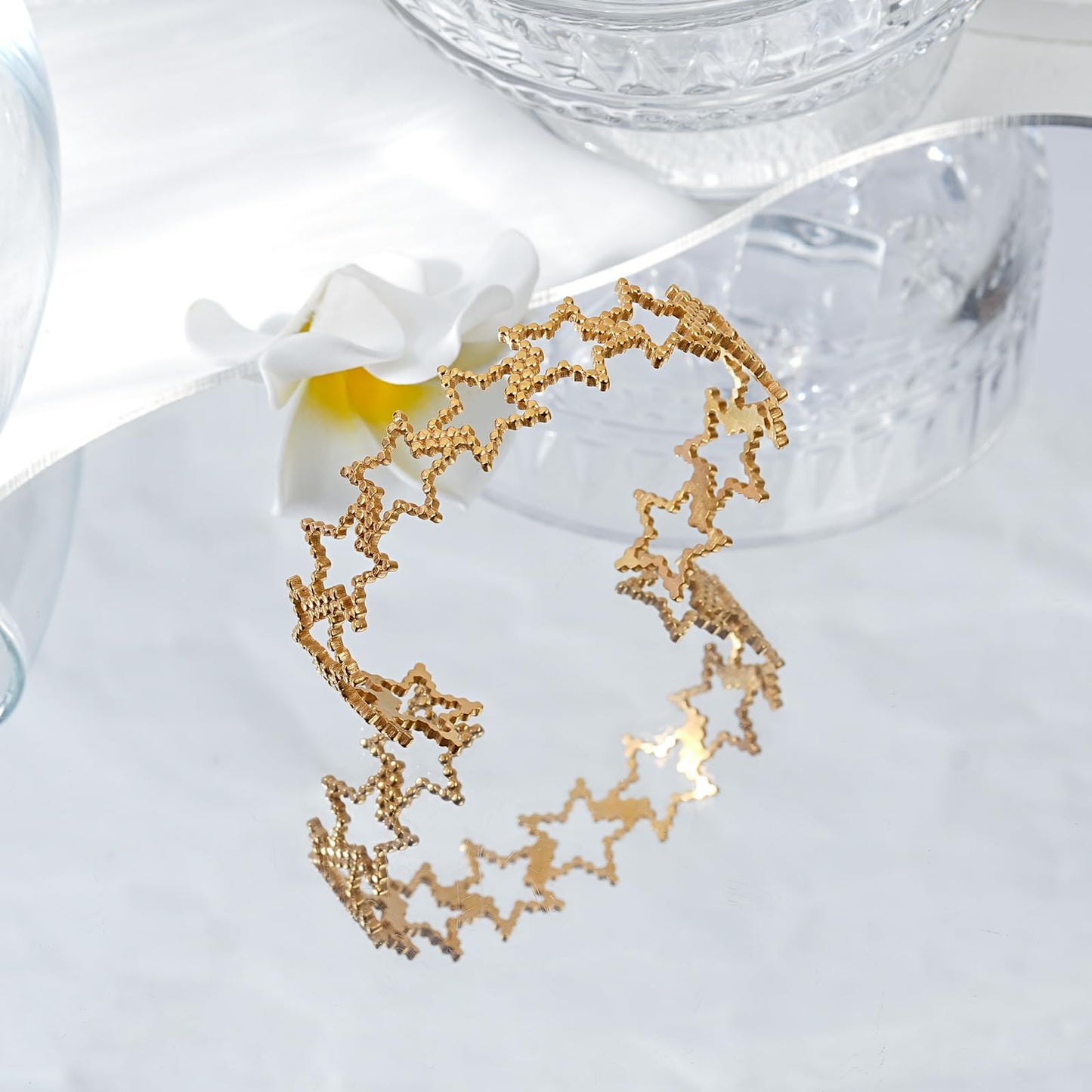 TaYolnFaSo 18K Real Gold Plated Open Cuff Bangle Bracelet for Women Adjustable Chunky Gold Bracelet Personalized Wide Wrist Cuff Bangle Bracelet Jewelry Gift for Women