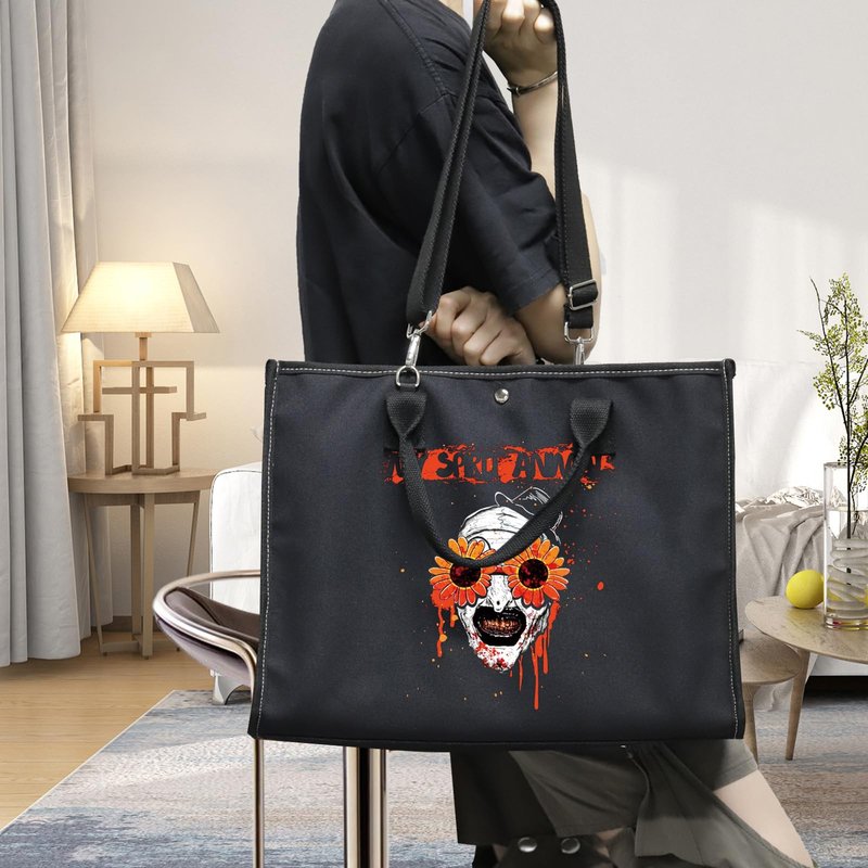 BWWKTOP Clown Movie Cosmetic Makeup Bag Movie Fans Gifts Horror Movie Zipper Pouch For Women Girls (sunflower BG)