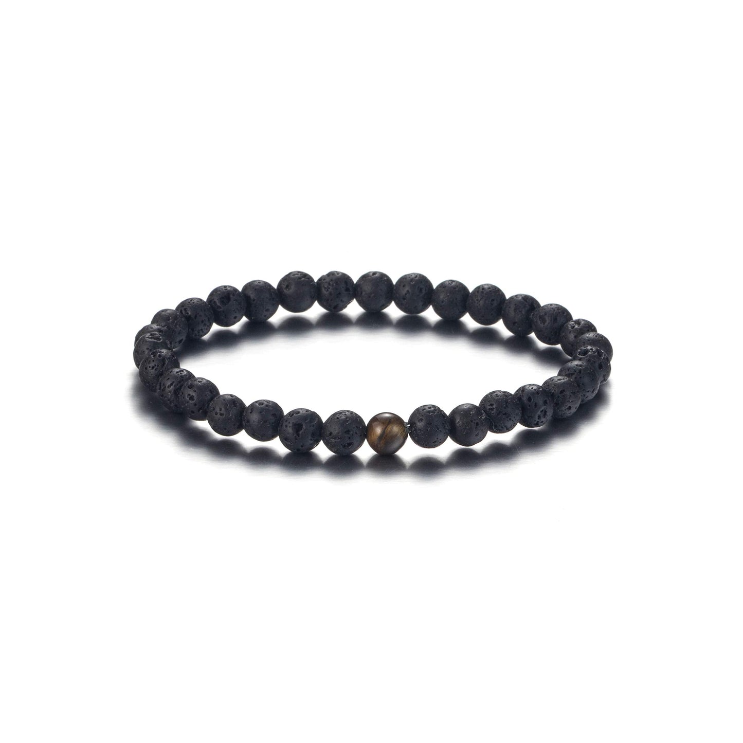 Softones 6MM Lava Rock Aromatherapy Anxiety Essential Oil Diffuser Beads Bracelet for Women Men,Friendship Couples Gifts Natural Stone Bracelets