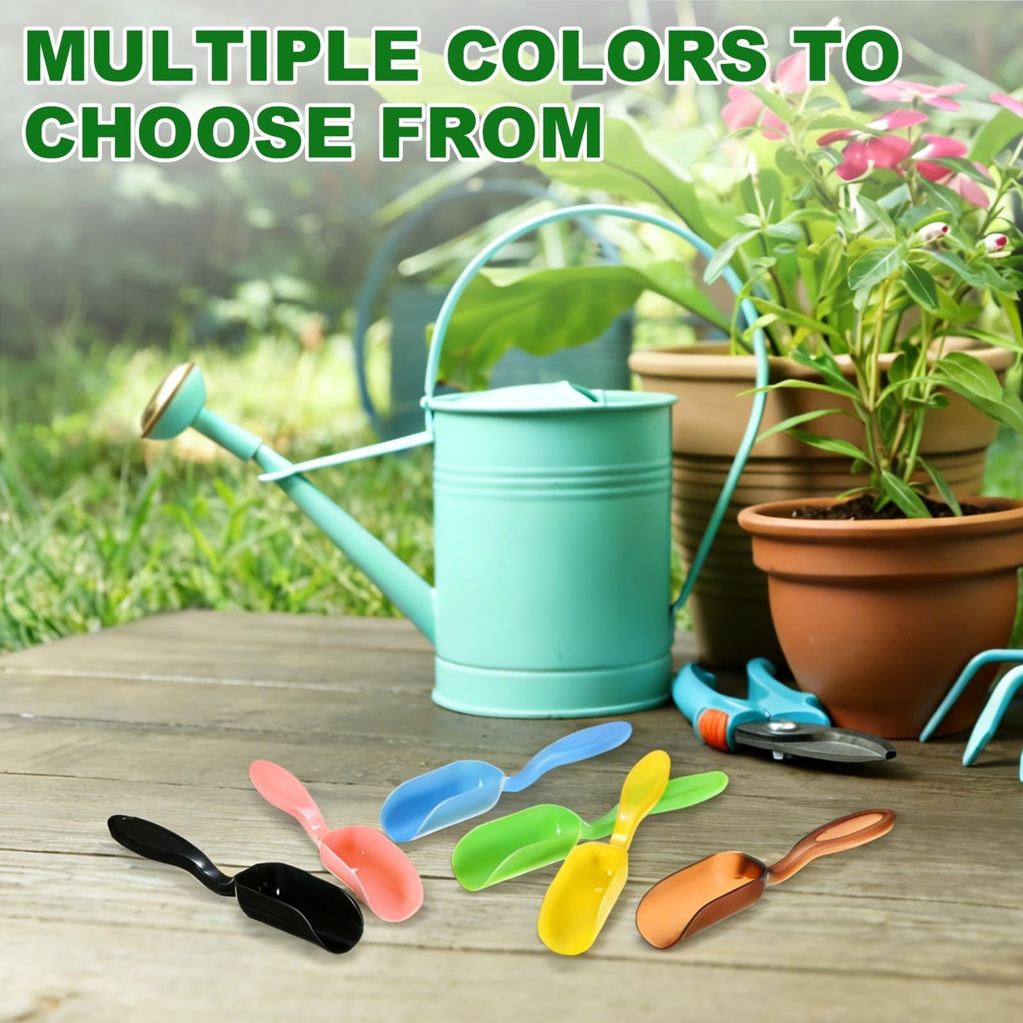 M METERXITY 20-Pack Mini Gardening Shovel Spoons, Plastic Garden Soil Scoops for Cultivation Digging Transplanting/Flower Planting/Plant Succulent, Colorful Small Gardening Tools [Pink, Green]