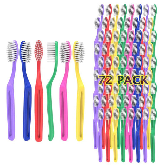 Clypolly Pack of 72 Kids Disposable Prepasted Toothbrush Soft Bristle and Individually Wrap for Toddlers Girls and Boys