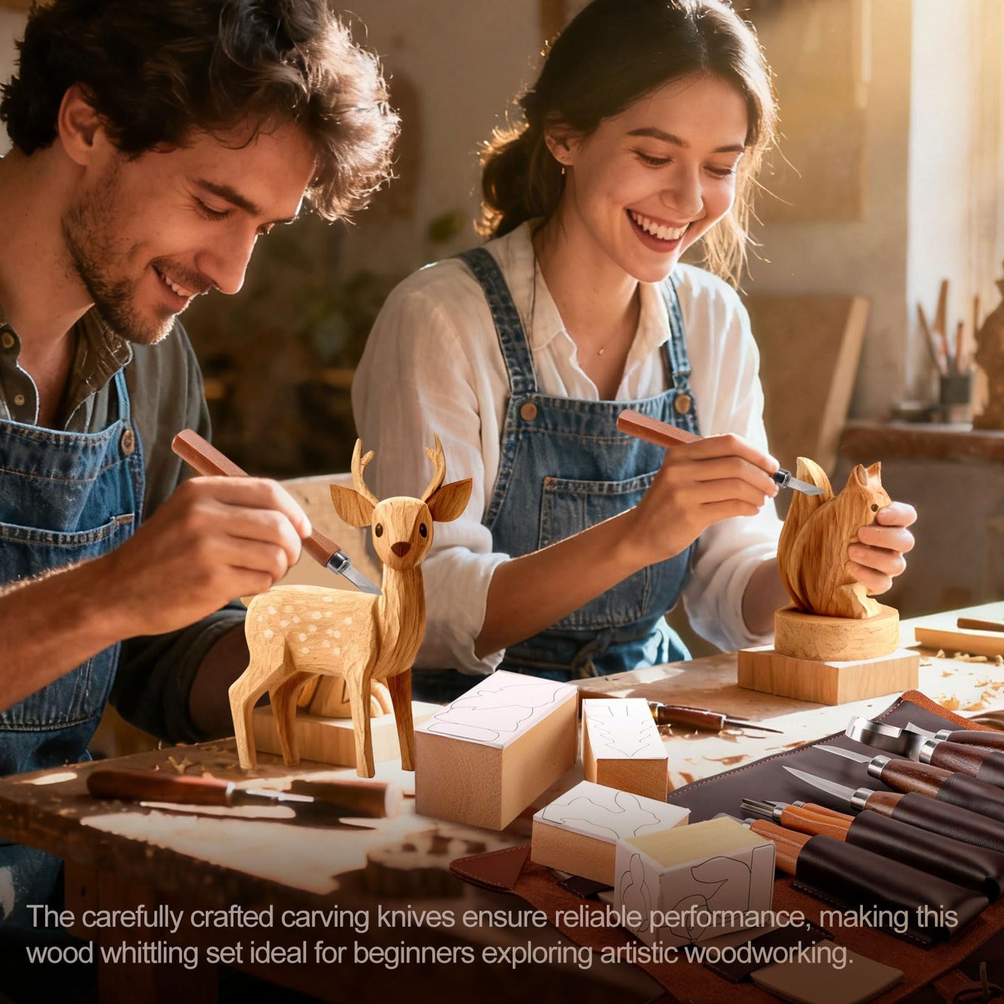 Wood Carving Kit for Beginners - Whittling Kit with Wood Blocks for Kids - Carving Tools for Beginners - Hobbies for Women and Men - Arts and Crafts for Adults - Gift for Girls and Boys