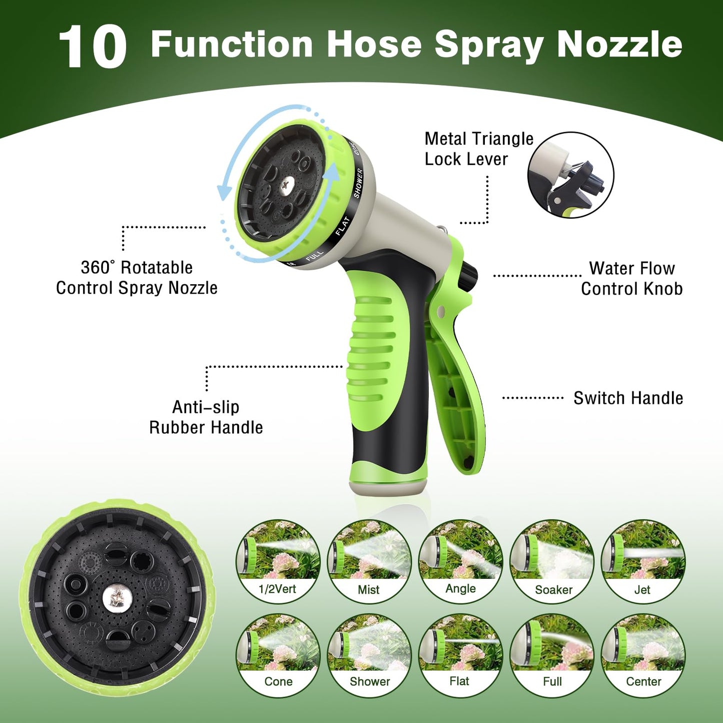 WHOBUY 100FT Metal Garden Hose 304 Stainless Steel Flexible Water Hose - No Kink & Tangle Heavy Duty Pipe with Nozzle, Durable 3/4 Brass Fittings and Valve - Rust Proof Puncture Proof for Yard Lawn