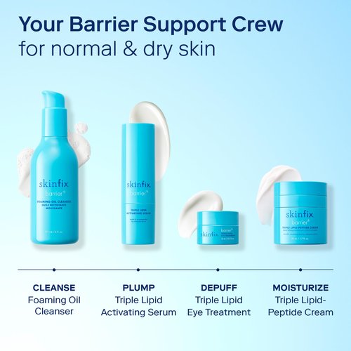 Skinfix Barrier+ Triple Lipid-Peptide Cream (1.7 oz) + Barrier+ Triple Lipid-Boost 360 Eye (0.5 oz) - Non-Comedogenic - Fragrance Free - Vegan, Cruelty Free