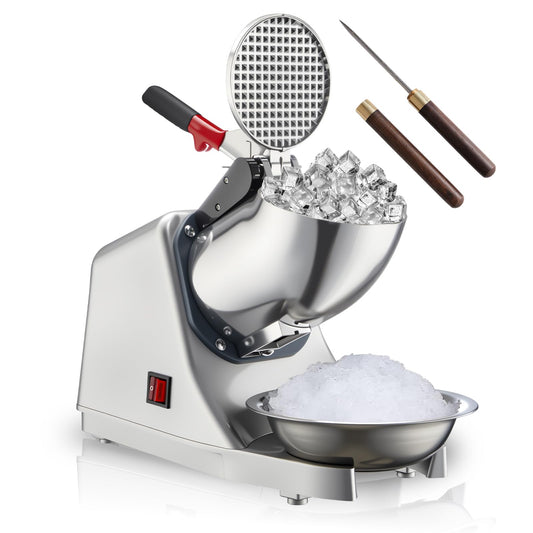 YODHOSA Electric Ice Shaver 300W Snow Cone Maker Machine 143lbs/hr Shaved Ice Machine Stainless Steel Kitchen Electric Ice Crush with a Free Ice Pick and Ice Cube Tray