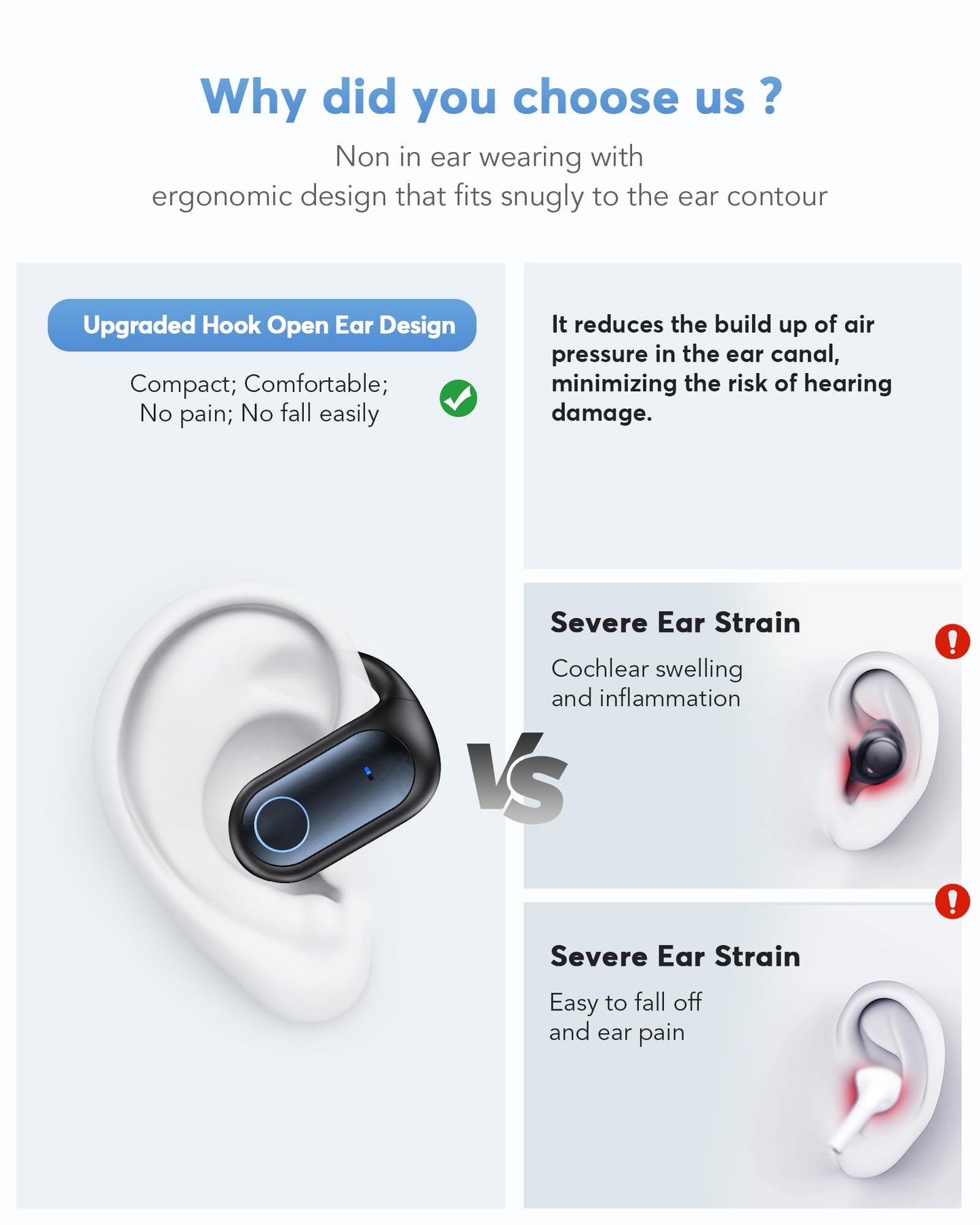 KOSERNT AI Translation Earbuds, Bluetooth 5.4 OWS Headphones with LCD Touch Screen, Real-Time Translator for 144 Languages & Accents, Perfect for Travel, Business & Learning,Sapphire Blue