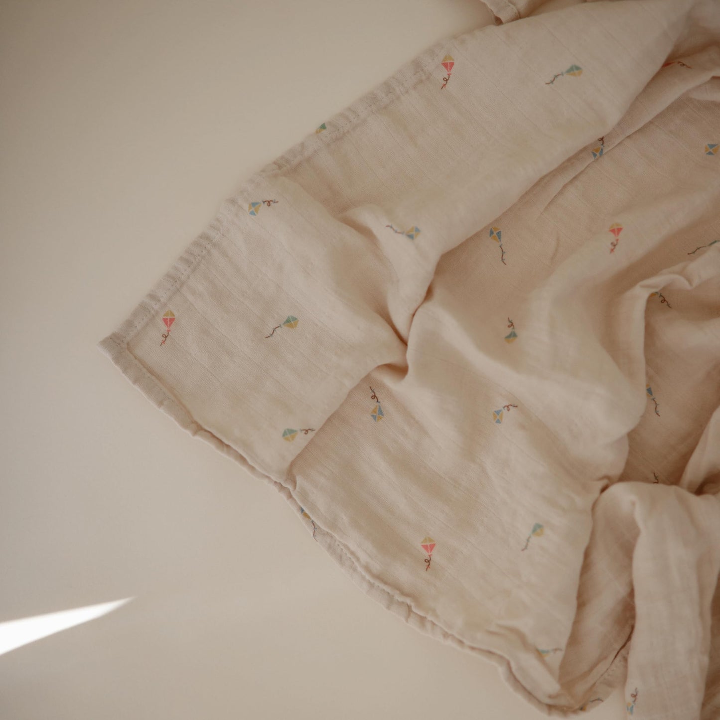 mushie Muslin Baby Swaddle Blanket | 100% Organic Cotton (Kites)