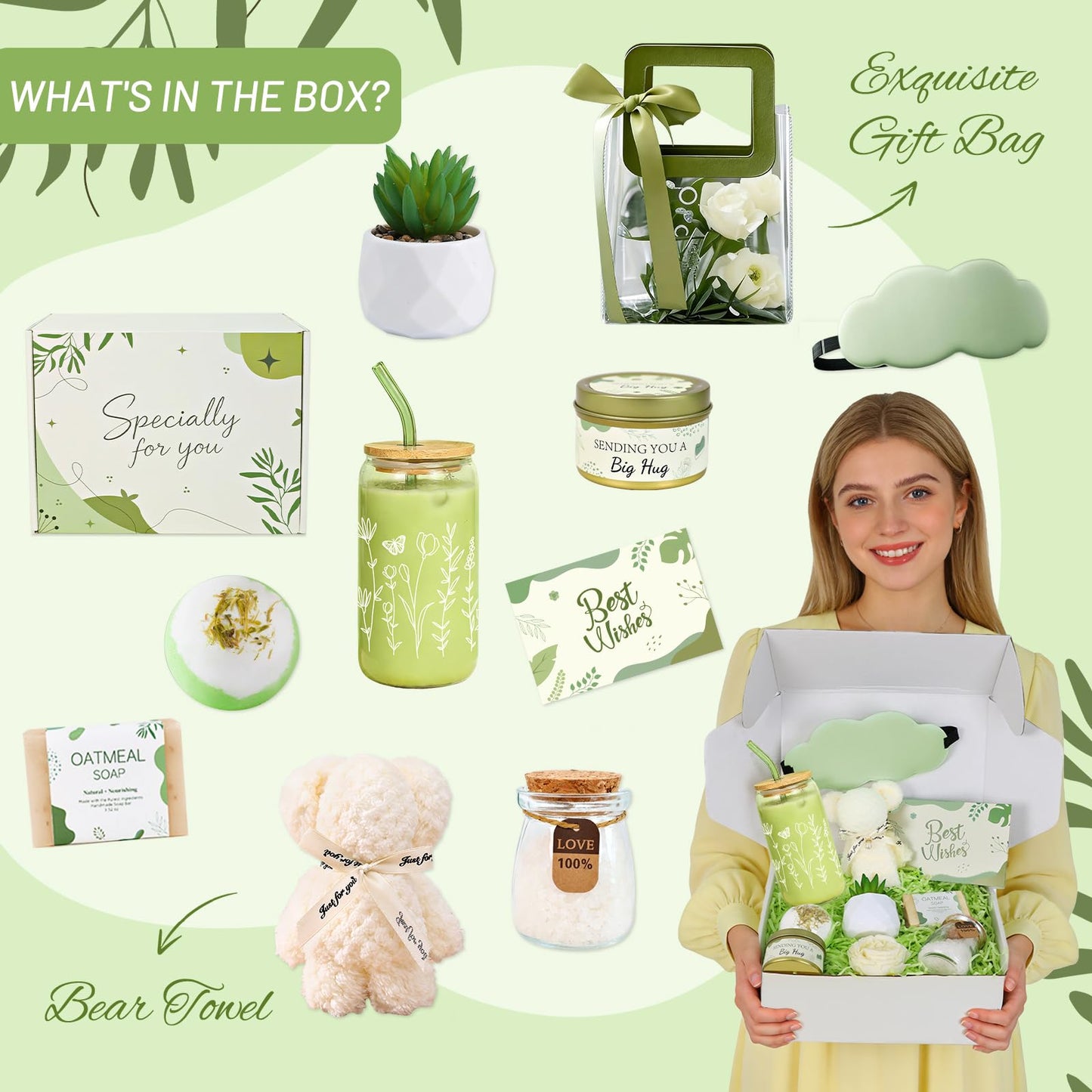 Gift Baskets for Women, Birthday Gifts for Women, Get Well Relaxing Spa Care Package, Best Friend Sympathy Inspirational Thinking of You Gift Set for Her Mom Wife Girlfriend Sister