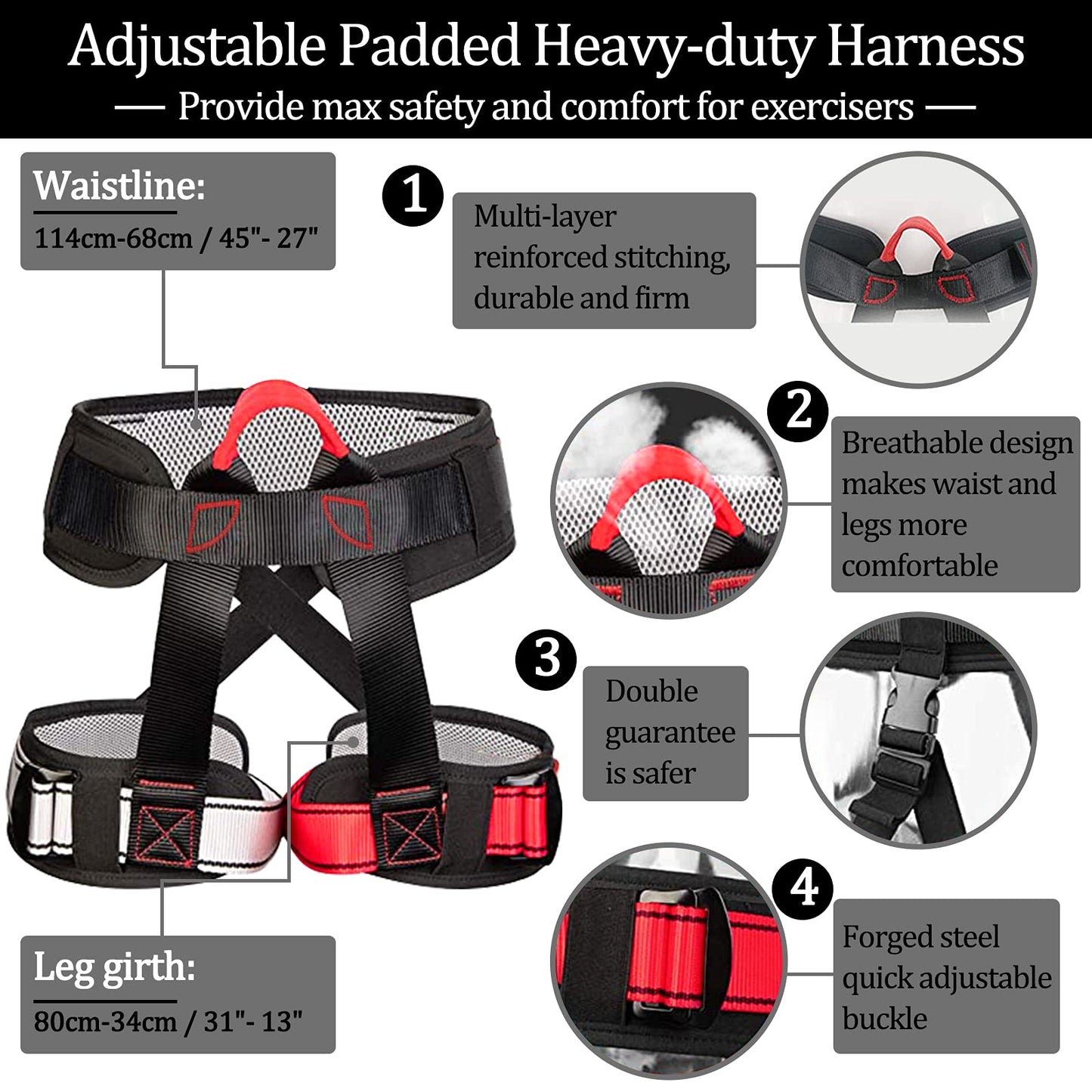 Dasking Heavy Bungee Resistance Band Set grawyti Yoga Bungee Cord Resistance Belt Set 4D Bungee Dance Rope Workout Fitness Home Gym Professional Training Equipment