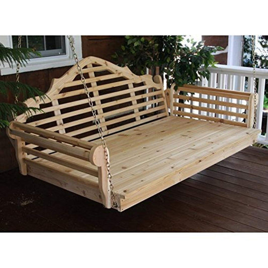 A & L Furniture Marlboro Swing Bed, Mushroom Stain
