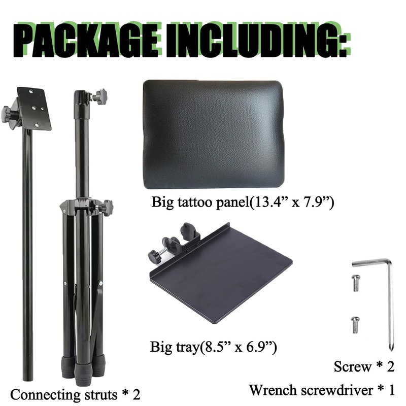 Tattoo Arm Rest & Legrest Stand - 360° Adjustable Design | Foldable Leather Pad with Thick Sponge for Tattoo Artists