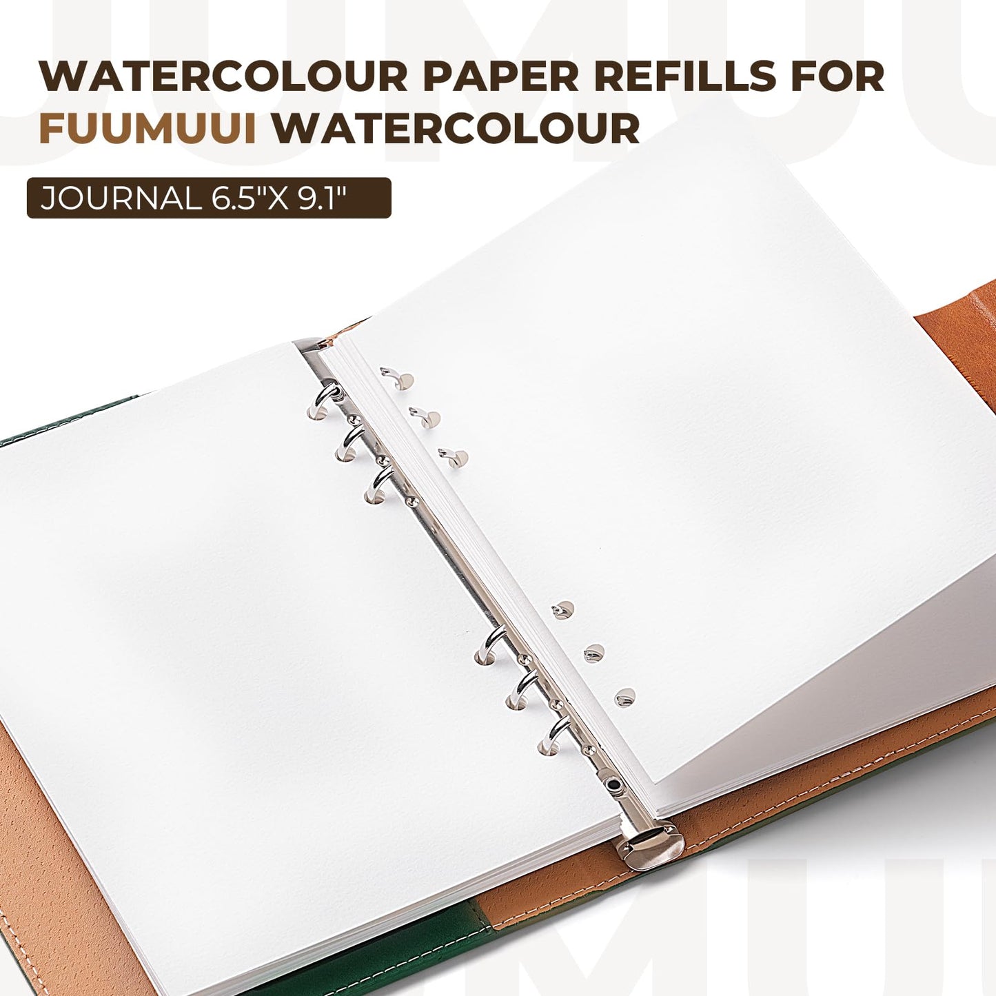 Fuumuui Watercolor Sketchbook Paper Refill - 20 Sheets 140 LB (300 GSM) Cold Pressed, Acid-Free Cotton Paper for Painting, Drawing, Art Journaling, Sketchbook As Travel Notebook - 5.6 x 8.2 inches