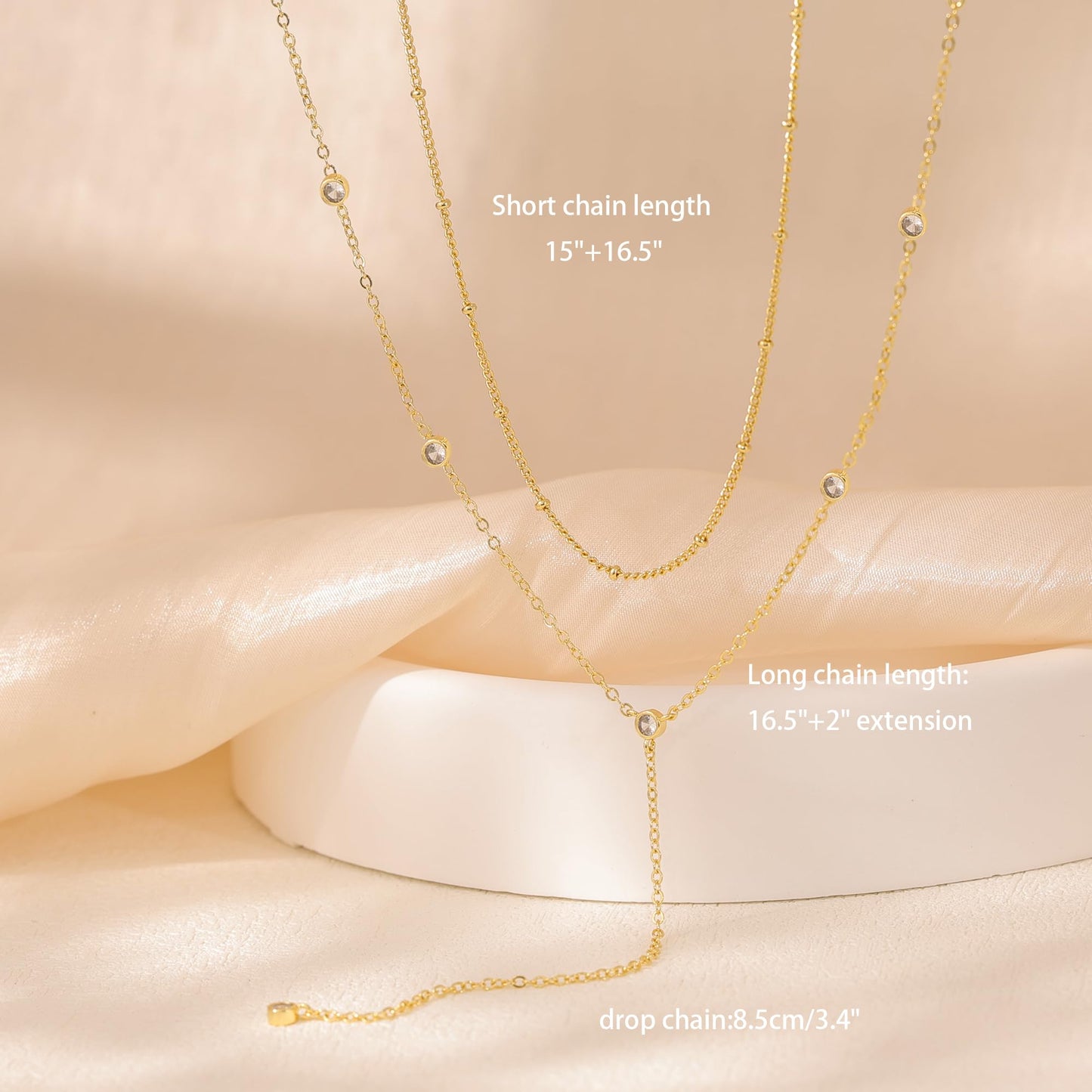 Fwlisesa Layered Necklaces for Women, Dainty Long Boho Necklaces 14k Gold Plated Layering Necklaces for Women Trendy Jewelry Sets Boho Long Body Chain Necklace Fashion Accessories Gold Jewelry Set