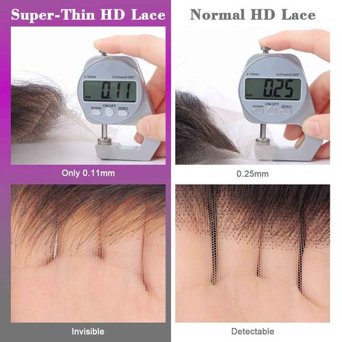 MY SHINY WIGS Skinlike HD Lace Closure 5x5, Bleached Knots Pre Plucked Clean Hairline, Unprocessed Brazilian Virgin Human Hair, Straight, Natural Black, 14 Inch Closure Only