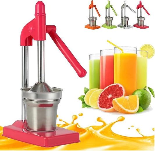Cast Iron Juicer Hand Press, Heavy Duty Countertop Lime Citrus Crush, Self-Weighted Pressure Rod, Professional Heavy Duty Hand Press with Non Skid Cup Base for Home and Kitchen
