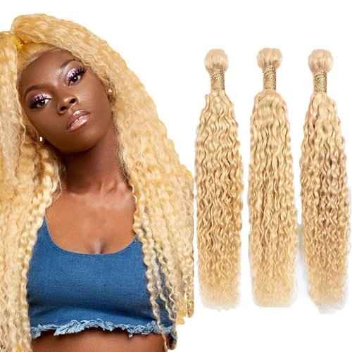Condescension Human Hair Bundles 18 20 22 Inch Blonde 613 Jerry Curly Bundles Human Hair Unprocessed Brazilian Virgin Quick Weave Hair for Black Women
