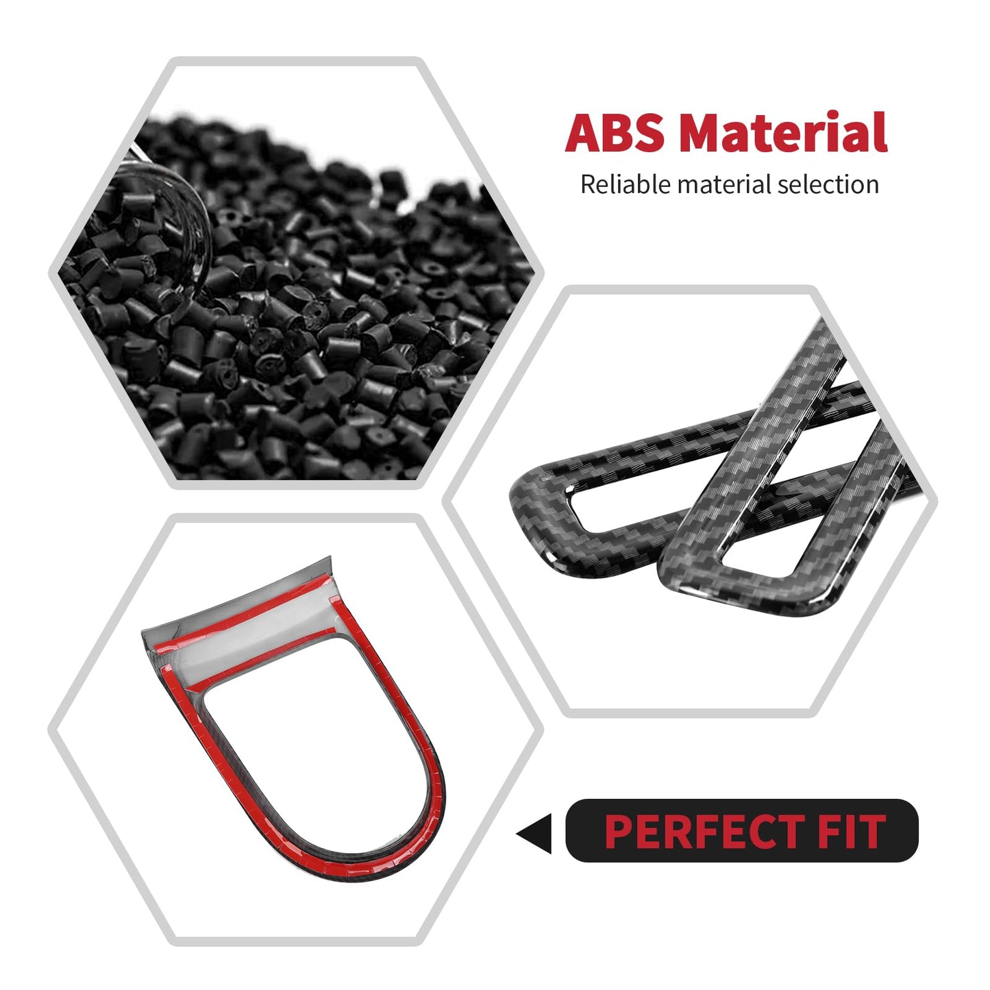 RT-TCZ 17PCS Carbon Fiber Interior Trim Kit Cover Center Console Decoration Interior Accessories for Ford Mustang 2015 2016 2017 2018 2019 2020 2021 2022 2023