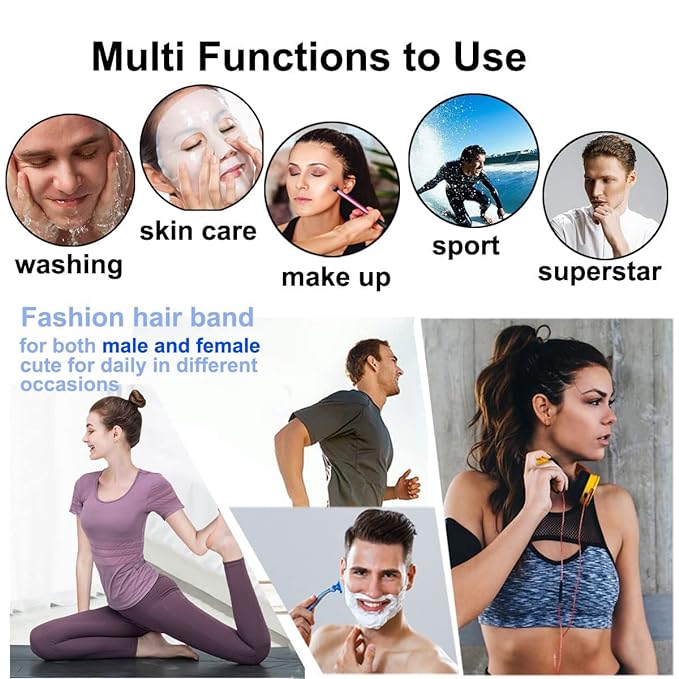 Metal Hair Bands for Men Womens Headbands Fashion Black Wavy Hair Band Spring Outdoor Sports Headbands Unisex Head Bands Accessories Simple Elastic Headwear