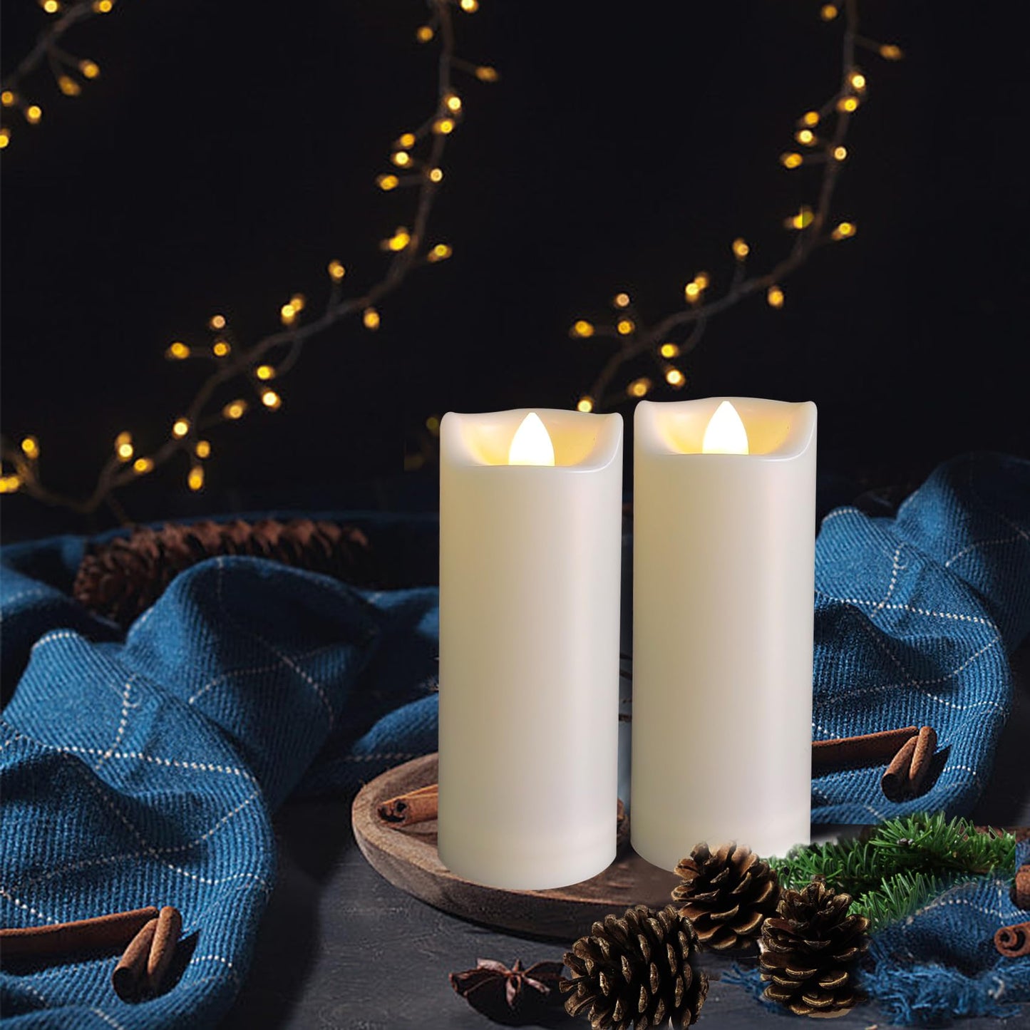 LED Battery Operated Candles 2"x5"" Plastic Flickering Flameless Candles with Timer Outdoor Waterproof Wedding Party Halloween Christmas Birthday Decoration Gifts Realistic Slim Tall Pillar Candles"