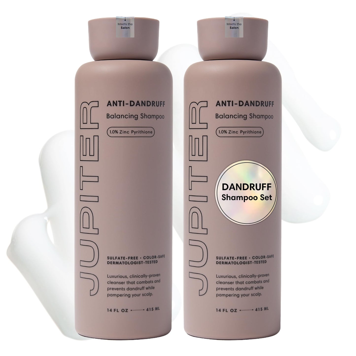 Jupiter Anti Dandruff Shampoo - Shampoo for Men & Women for Flaky, Itchy, Oily, & Dry Scalp - Nourishes Scalp and Reduces Breakage & Flakes - Color-Safe, Sulfate-Free, Paraben-Free - 2 Pack