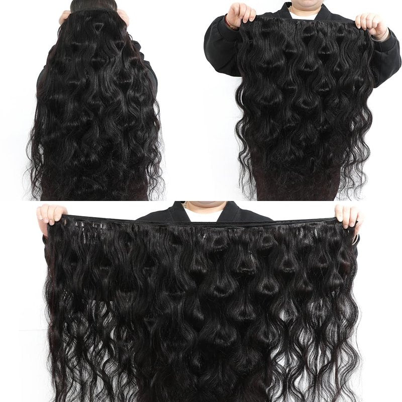 15A Raw Human Hair Bundles Body Wave Human Hair,Triple Lifespan Indian Virgin Hair,No Tangle Shedding,Multiple Washes Keep Texture Silky Soft (1 Bundle Natural Color, 16 Inch)